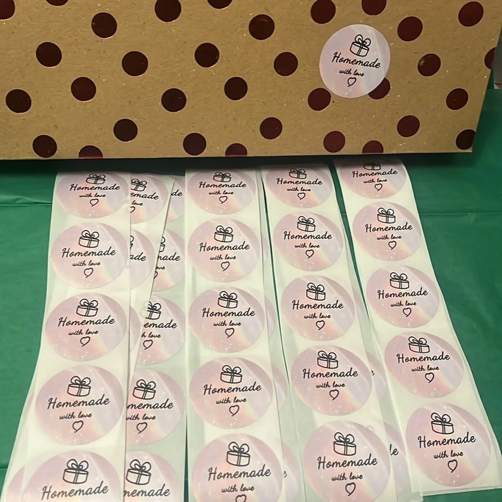 Homemade With Love 2” Stickers Hand Crafted